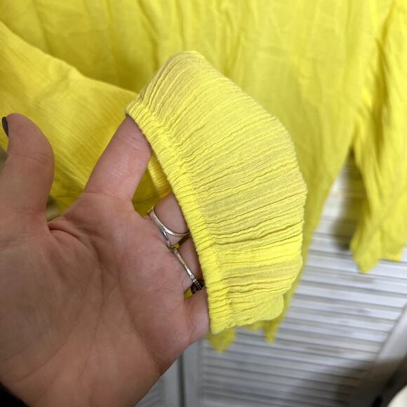 SEAFOLLY AUSTRALIA Women's Cotton Embroidered Tunic Coverup Top Yellow Medium - Picture 7 of 12